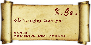 Kőszeghy Csongor névjegykártya